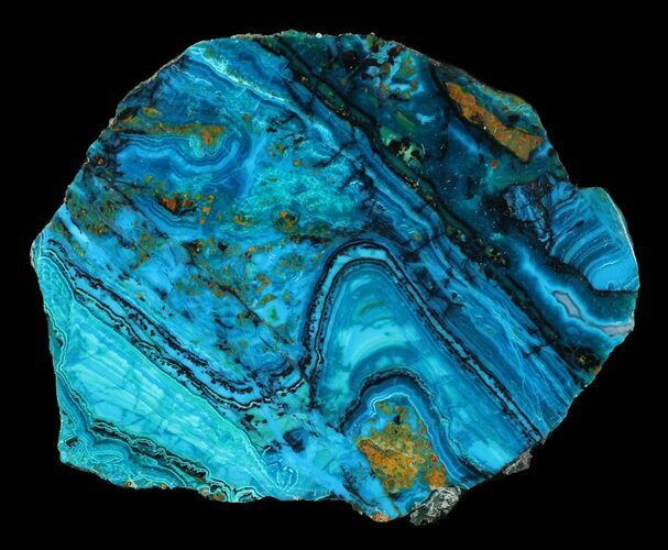 Polished Chrysocolla & Plume Malachite - Bagdad Mine, Arizona #63222